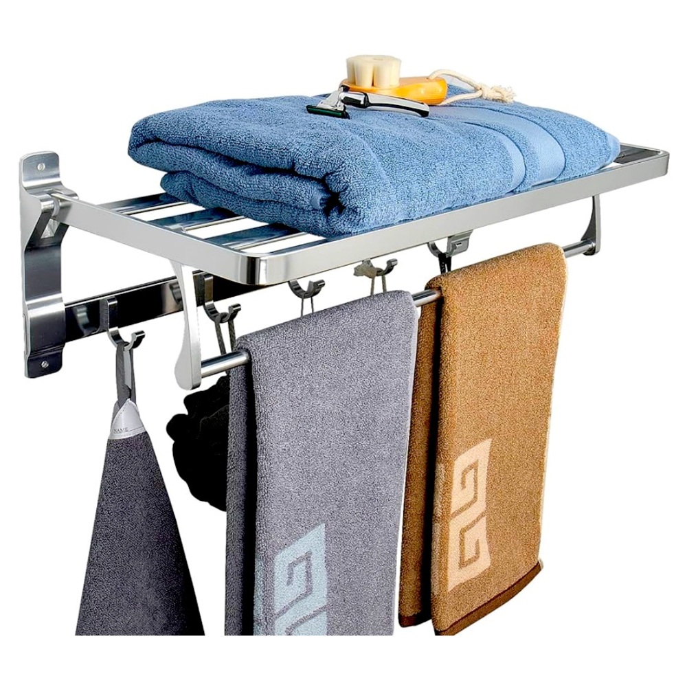 NearMoon towel rack with chrome finish, 23 inches, aluminum